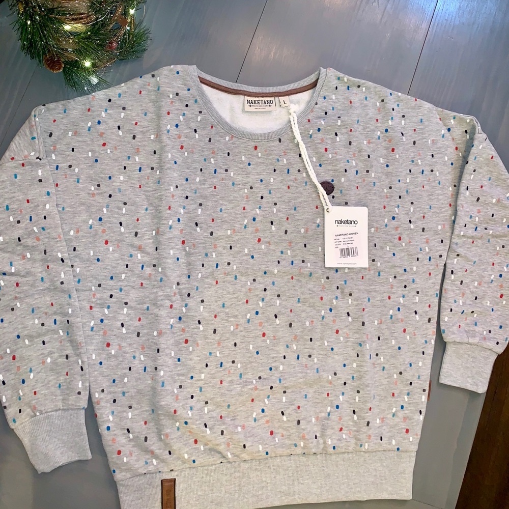 Women’s Naketano sprinkles grey sweatshirt